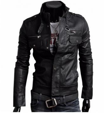 2017 Classic Style Motorcycling PU Leather Jackets Men Slim Male Motor Jacket Men's Clothes black m