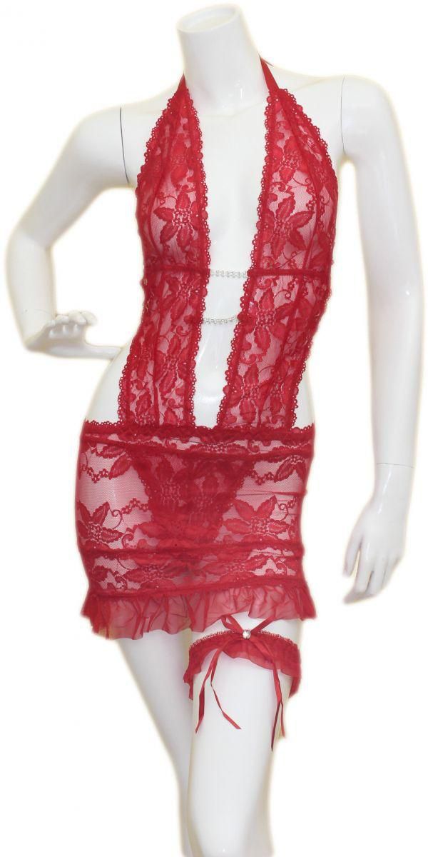 Lingerie Set, Red, Free Size