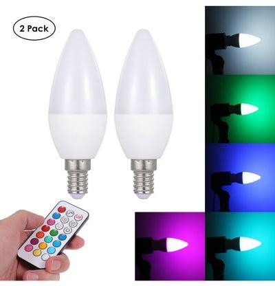 مصباح LED بإضاءة متعددة الألوان RGB + شمعة بيضاء مع جهاز تحكم عن بعد أبيض 9 x 7 x 9Ø³Ù†ØªÙŠÙ…ØªØ±