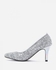 Shoe Room Glittery Pointed Pumps - Silver