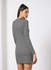 Women's Casual Round Neck Long Sleeve Horizontal Stripe Fitted Mini Knit Dress Black/White