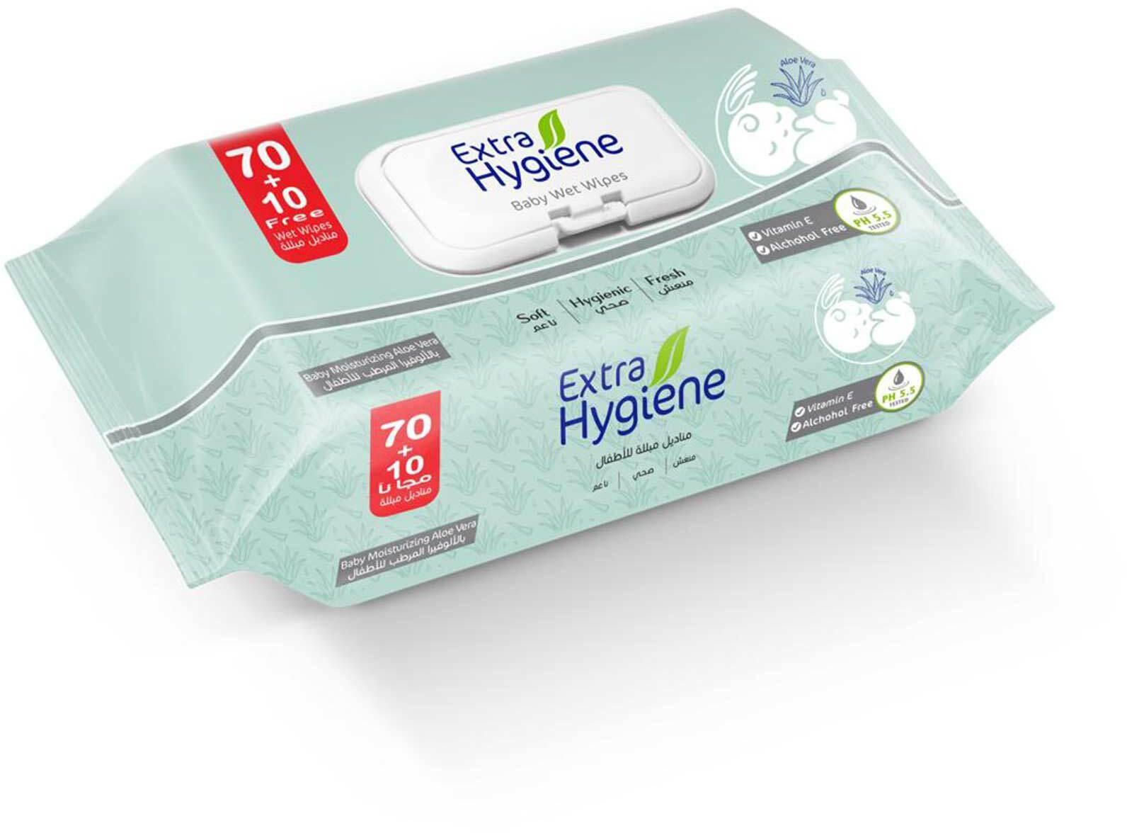 Extra Hygiene Baby Wet Wipes - 80 Wipes - Aloe Vera
