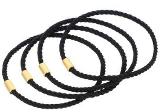 Miniso Spiral Pattern Rubber Band With Golden Buckle 4pcs - Black