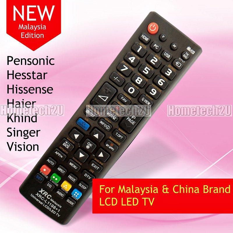 XRC LCD LED TV Remote Control for Pensonic Akira Hesstar Hissense Nippon (Black)