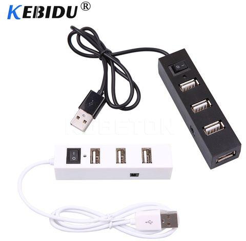 Generic （black）Kebidu New Mini USB Hub Hi-Speed 4 Port USB 2.0 Hub Splitter Hub Adapter Portable For PC Computer USB Hub Hot Sale