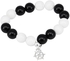 Gems & Rings 925 Silver Pendant Lady Bracelet with Genuine Black Onyx and Ivory Stones