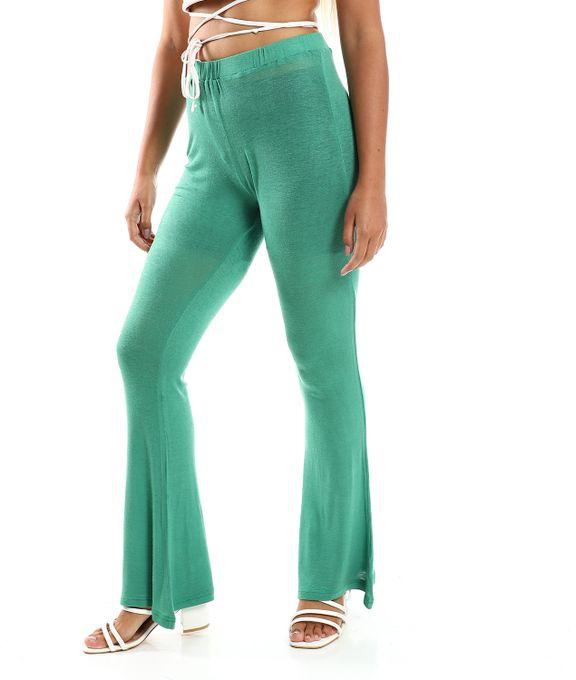 Kady Flare Fit Green Solid Pants