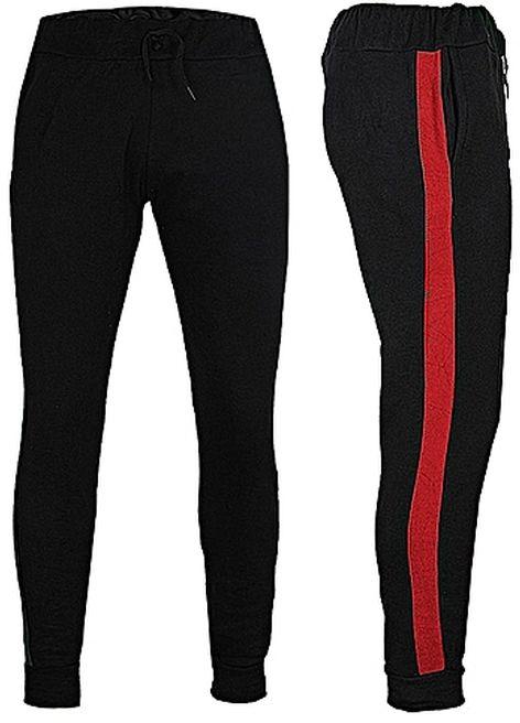 2 In1 Black Joggers With Red Stripe