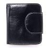 Gdtk Women's Small Compact Trifold Leather Wallet Purse with Zipper PocketBlack