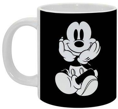 Mickey Mouse Printed Coffee Mug Black/Off White 11ounce