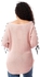 Zodiac Chunky Knit With Lace Up Sleeves Pullover - Light Pink