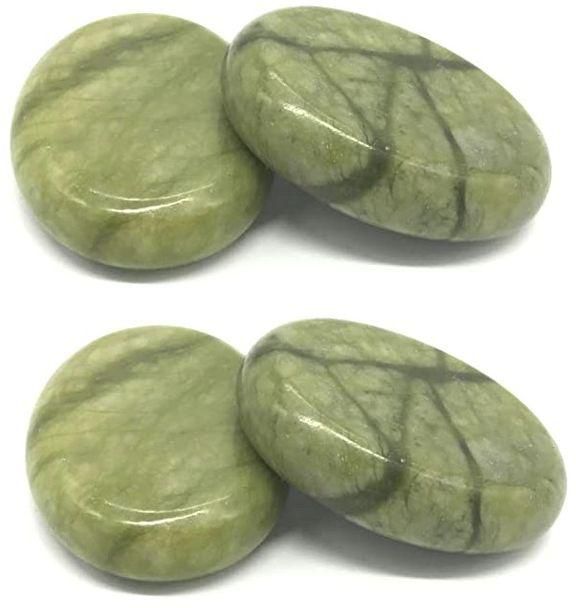 Sherif Gemstones 4 Pcs Hot Green Natural Massage Stones Heated Warmer Natural Stones