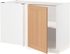 METOD Corner base cabinet with shelf - white/Vedhamn oak 128x68 cm