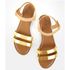 JGeTters Metallic Duo Strappy Sandals - Gold/Beige