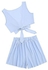Fashion Tied Front Crop Top With Shorts Set - CLOUDY