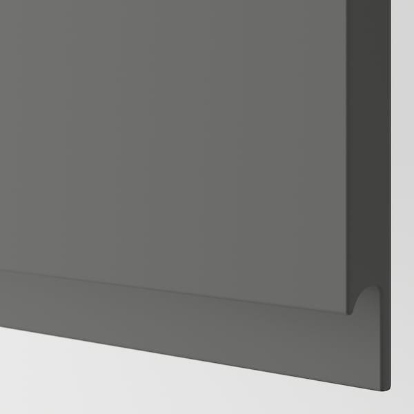METOD خزانة عالية لفرن/ميكرويف بابين/أرفف, أبيض/Voxtorp رمادي غامق, ‎60x60x200 سم‏ - IKEA
