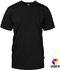 Boxy Microfiber Round Neck Plain T-shirt - 7 Sizes (Black)