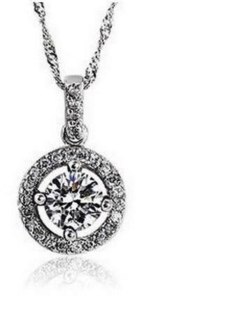 JewelOra Female Platinum Plated Sterling Silver 925 Made With AAA Zircon Jewelry Pendant Necklace Model D615