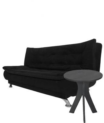 Art Home Sofa Bed - 3 Seats - Black + Free Table