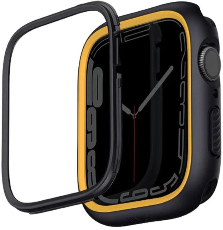 Uniq Moduo Apple Watch Case With Interch angeable Pc Bezel 41/40Mm - Midnight (Bl ack/Mustard)