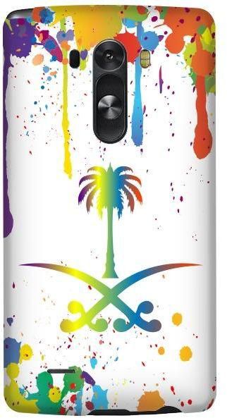 حافظة فاخرة سهلة التركيب وبتصميم رقيق مطفي اللمعان لهواتف ال جي - جي 3 من ستايليزد - بتصميم شعار السعودية