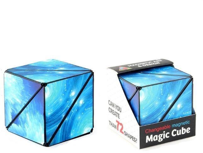 Shape Shifting Box, Fidget Cube with 36 Rare Earth Magnets - Extraordinary 3D Magic Cube &ndash; Cube Magnet Fidget Toy Transforms Into Over 70 Shapes, Blue