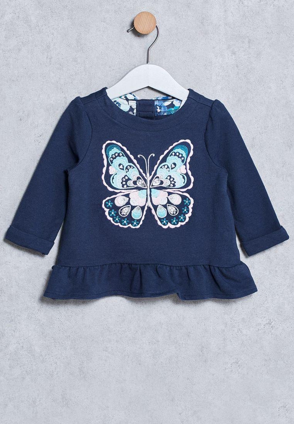 Infant Butterfly Peplum T-Shirt