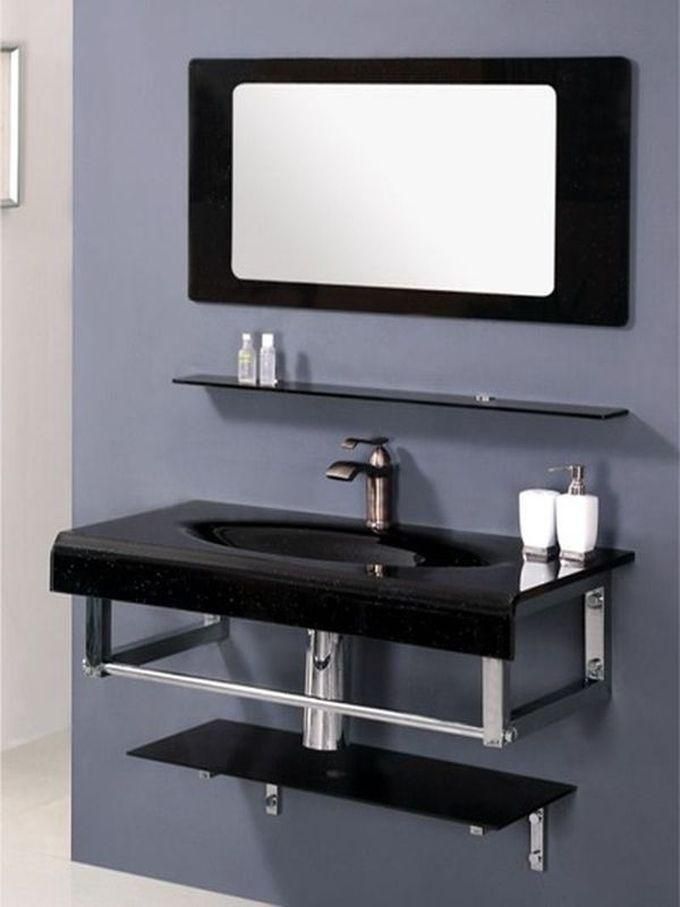 San George Design Basin Bathroom Unit Without Mirror Without Mixer Black
