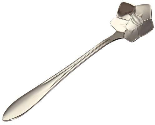 Generic Flower Shape Sugar Stainless Steel Tea Coffee Spoon - Silver