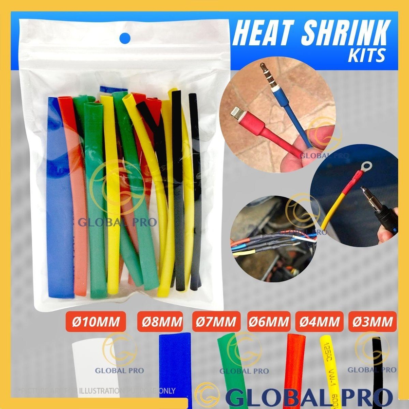 18PCS Shrinkable Heat Tube Assorted Size Colorful Insulation Wire Connector Kits