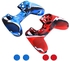 Amazingdeal365 2 Flexible Silicone Protective Case Cover For Sony Playstation 4 PS4 Controllers With 4 Thumb Stick Joystick Caps Blue Red