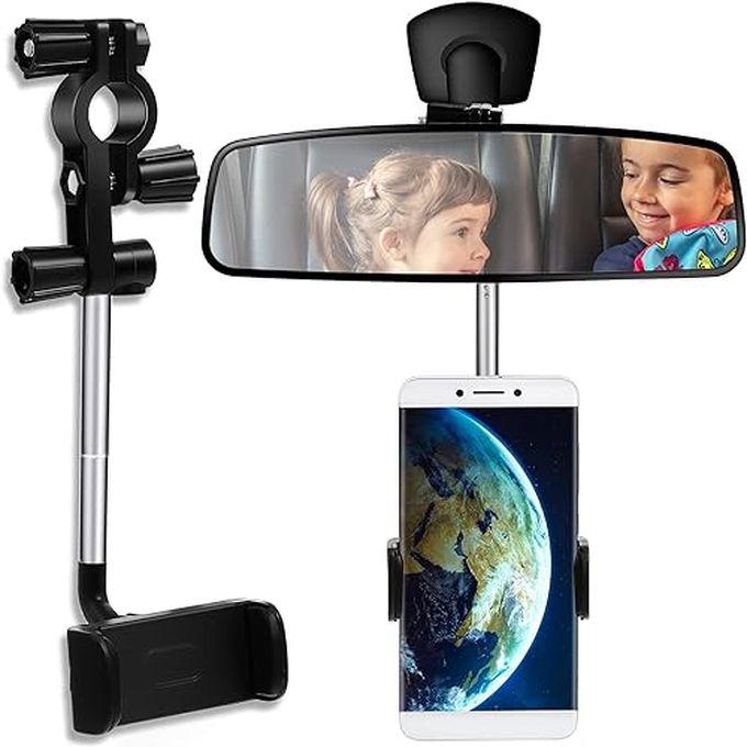 Frienda 360Â° Rearview Mirror Phone Holder, Universal Car Phone Holder Mount Car Rearview Mirror Mount Phone and GPS Holder, Car Phone Mount Clip Suitable for Most 4-6.1 Inch Mobile Phones (Black)
