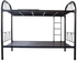 Metal Steel Bunk Bed SILA-113 Heavy Duty BLACK & Guard Rails Sturdy for Home, Baby Home, Apartment Studio Room Size 90x190 cm