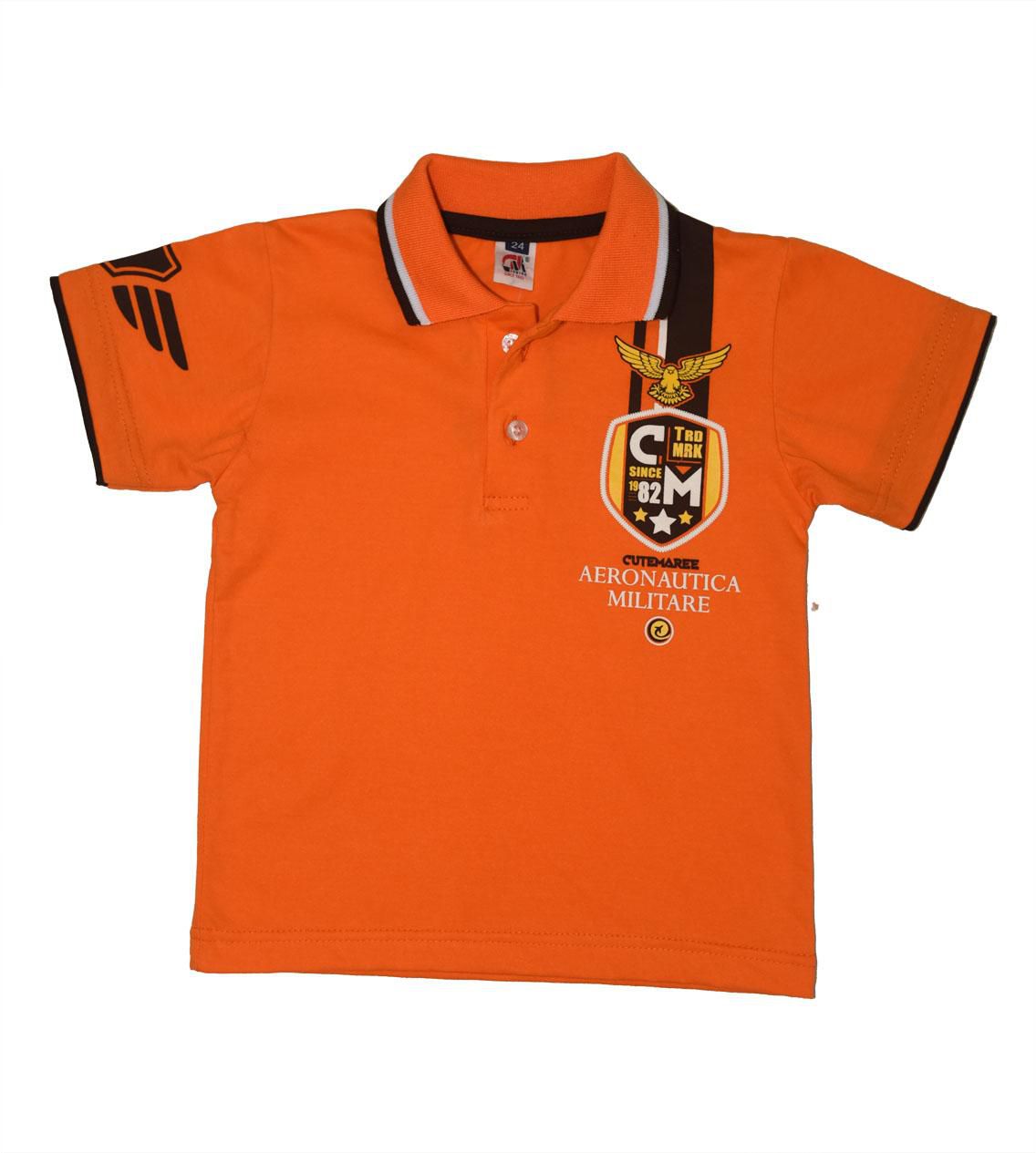 Cmjunior Cute Maree Cotton Collar 6263 T-Shirt - 9 Sizes (Orange - Red)