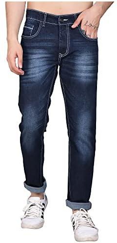 Peplos- Slim Fit Dark Blue Color Rough Design Premium Class Stretchable Denim Jeans for Men (30, Blue)