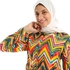 Colorful Zigzag Long Sleeves Bodysuit Shirt - Multicolour