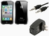 INSTEN Wall Charger/ Audio Cable/ Grey Shield Phone Case Cover for iPhone 4/ 4S