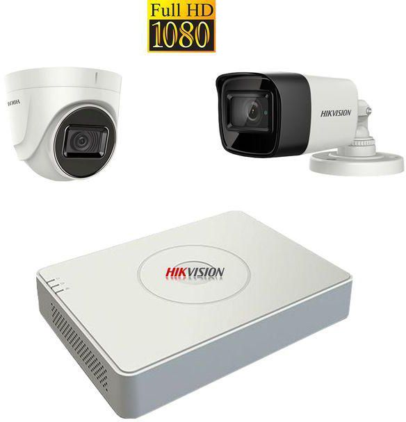 Hikvision Full Security System (1 Outdoor Camera 2MP + 1 Indoor Camera 2MP + 4Ch. 1080P DVR)