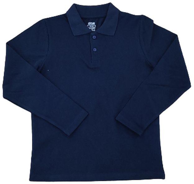 Izor Kids Pique Long Sleeves Polo Shirt - navy