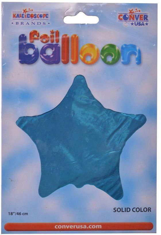 Helium Balloon From Cali De Scope In The Form Of A Plain Star For Parties, Baby Blu