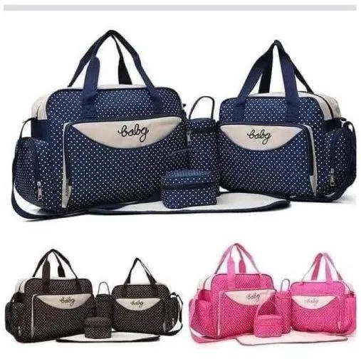 Fashion 5 In 1 Baby Diaper Bag Nappy Changing Pad Travel Mummy Bag
