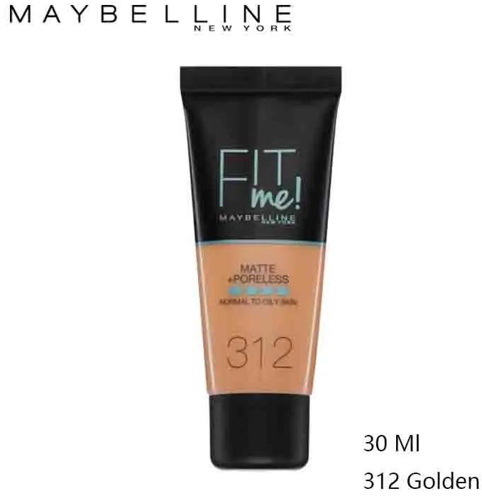 Maybelline Fit Me Matte And Poreless Foundation 30ml 312 Golden-it is designed for normal to oily skin.Its blurring micro powders refines pores while shine is being absorbed for a 