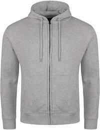 Adults Unisex Men&rsquo;s Ladies Full Zip Hoodies Fleece Sweatshirt Hooded Full Zip Plain Top (GRAY, M)