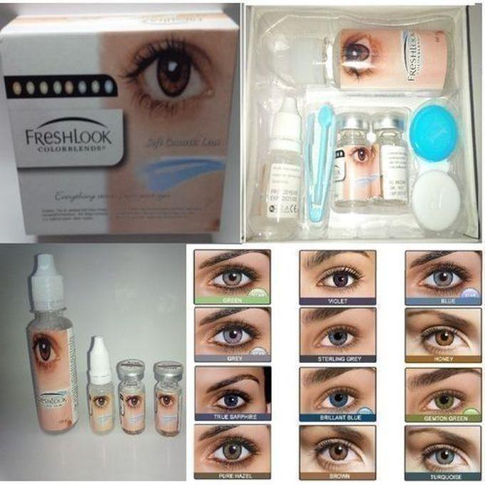 Fresh Look Colorblends Contact Lenses Complete Pack- Contact Lens, Solution, Case, Applicator. Color: Pure Hazel
