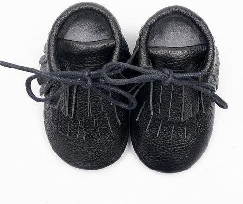 Neworldline Baby Toddler Winter Moccasins Tassel Shoes Firstwalker Boots Leather Shoes BK/12-Black