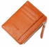 Zipper Closure Solid Design Wallet Brown