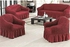 Sofas covers set, turkish model, 4 pieces, consist of 1 sofa cover for three seater, 1 sofa cover for two seater and 2 chair covers, burgundy