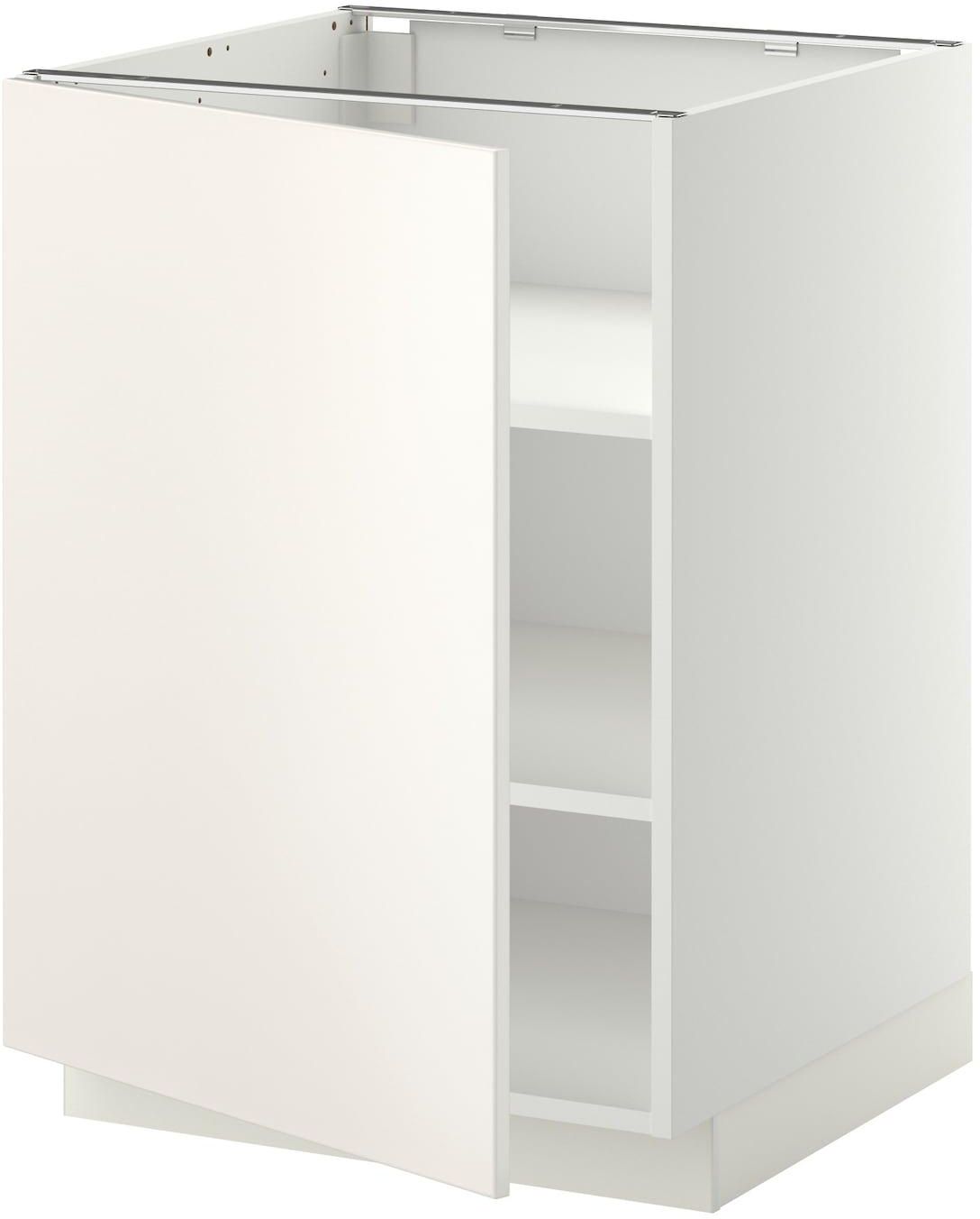 METOD خزانة قاعدة مع أرفف - أبيض/Veddinge أبيض ‎60x60 سم‏