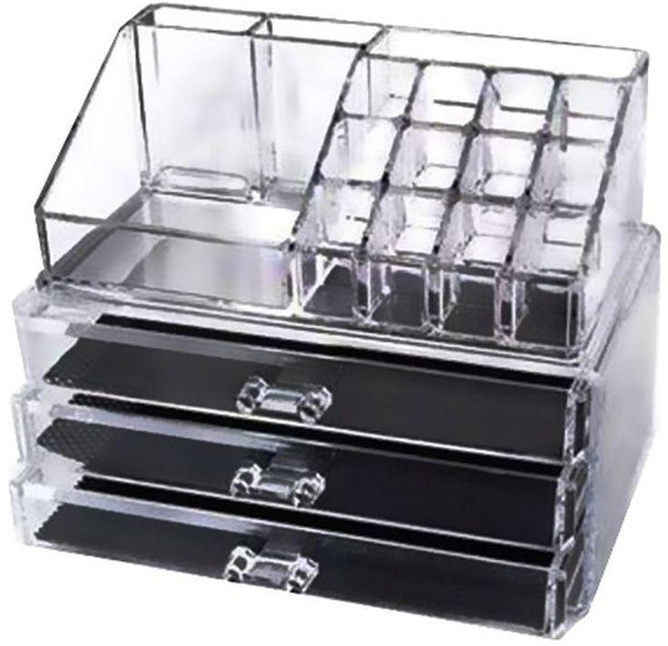 Generic Acrylic Jewellery And Makeup Organizer Clear/Black