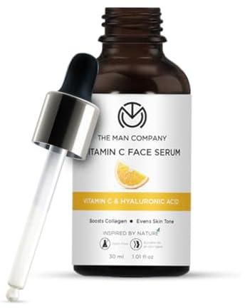 The Man Company 40% Vitamin C Face Serum With Hyaluronic Acid | Boosts Collagen | Glowing & Brightening Skin | Soft, Smooth & Supple | All Skin Types -30ml